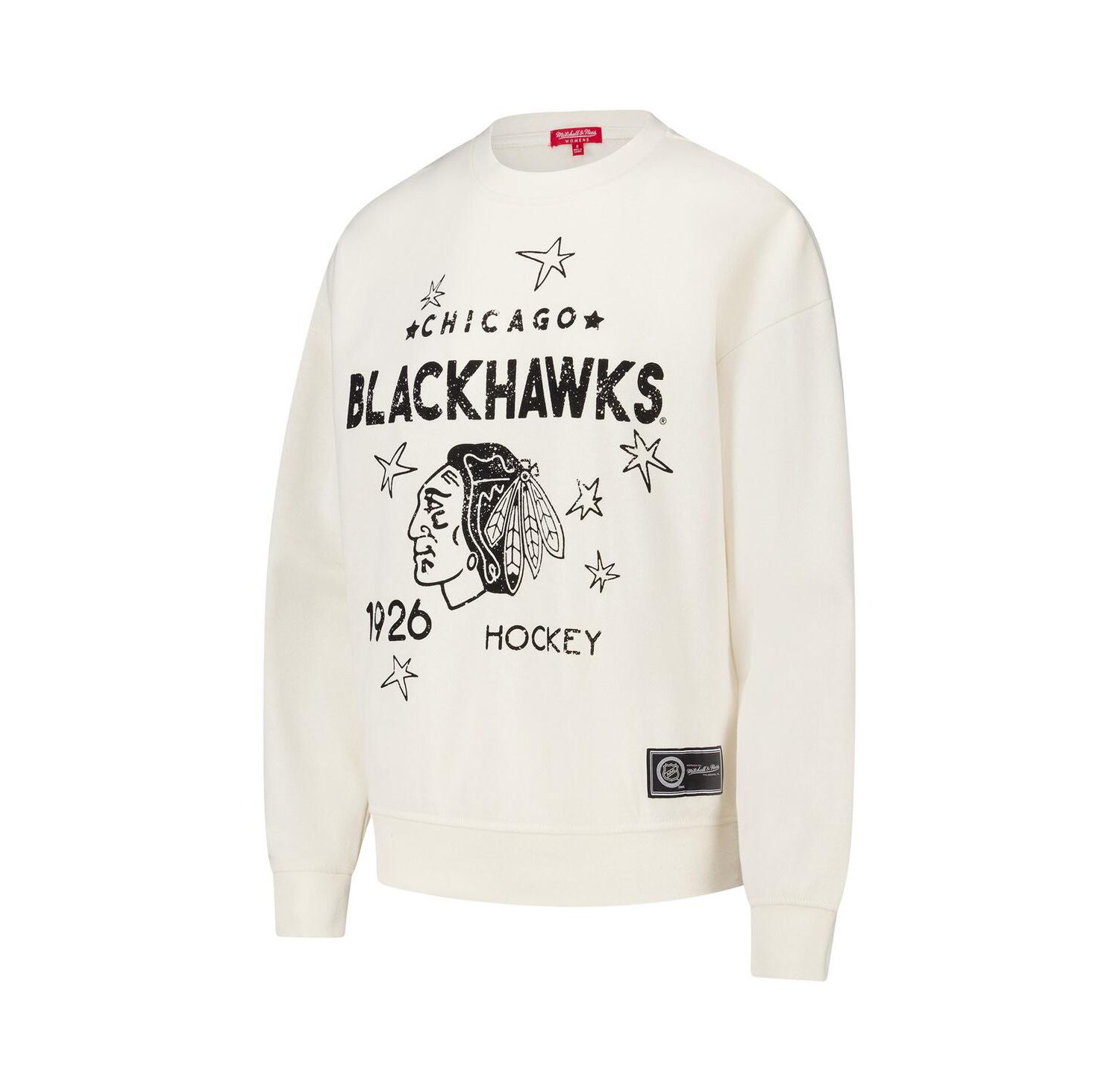 Women's Cream Chicago Blackhawks Logo 3.0 Pullover Sweatshirt