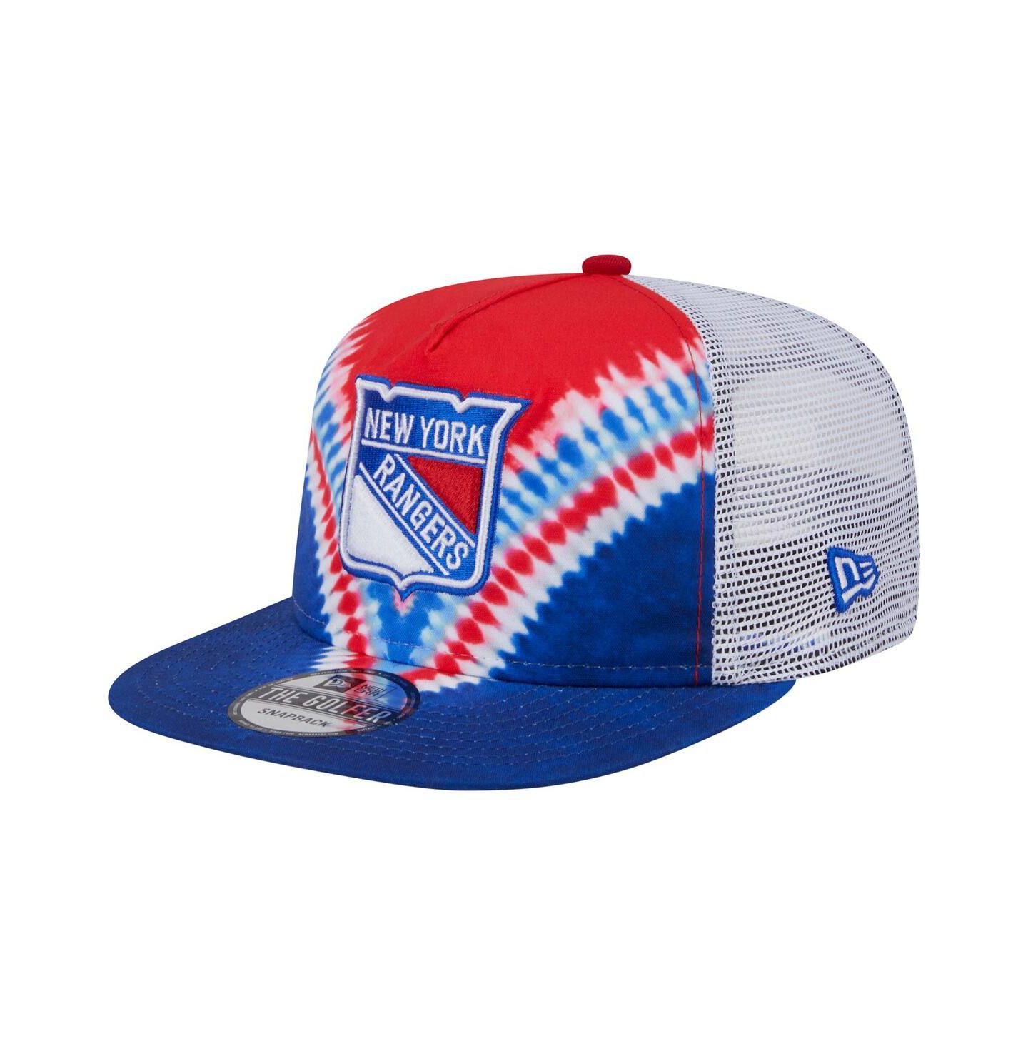 Мужской головной убор New Era Blue/Red New York Rangers Throwback V-Dye Adjustable Golfer Hat — фото 1