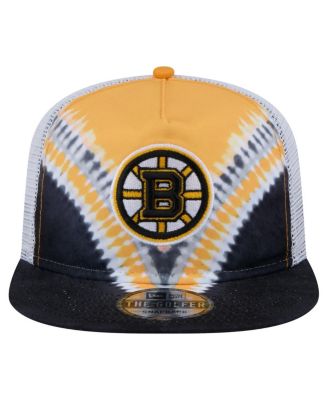 Men's Black/Gold Boston Bruins Throwback V-Dye Adjustable Golfer Hat