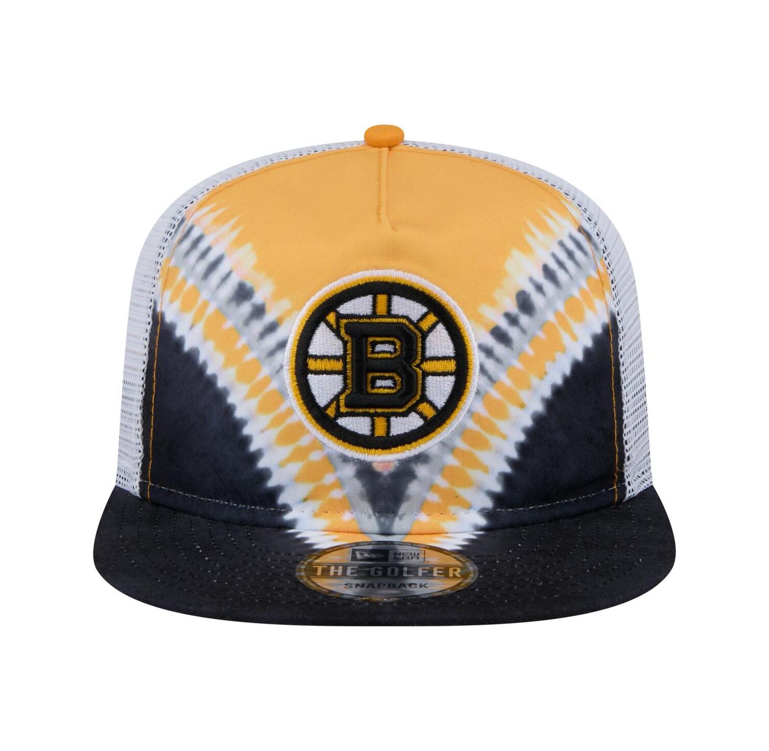 Men's Black/Gold Boston Bruins Throwback V-Dye Adjustable Golfer Hat