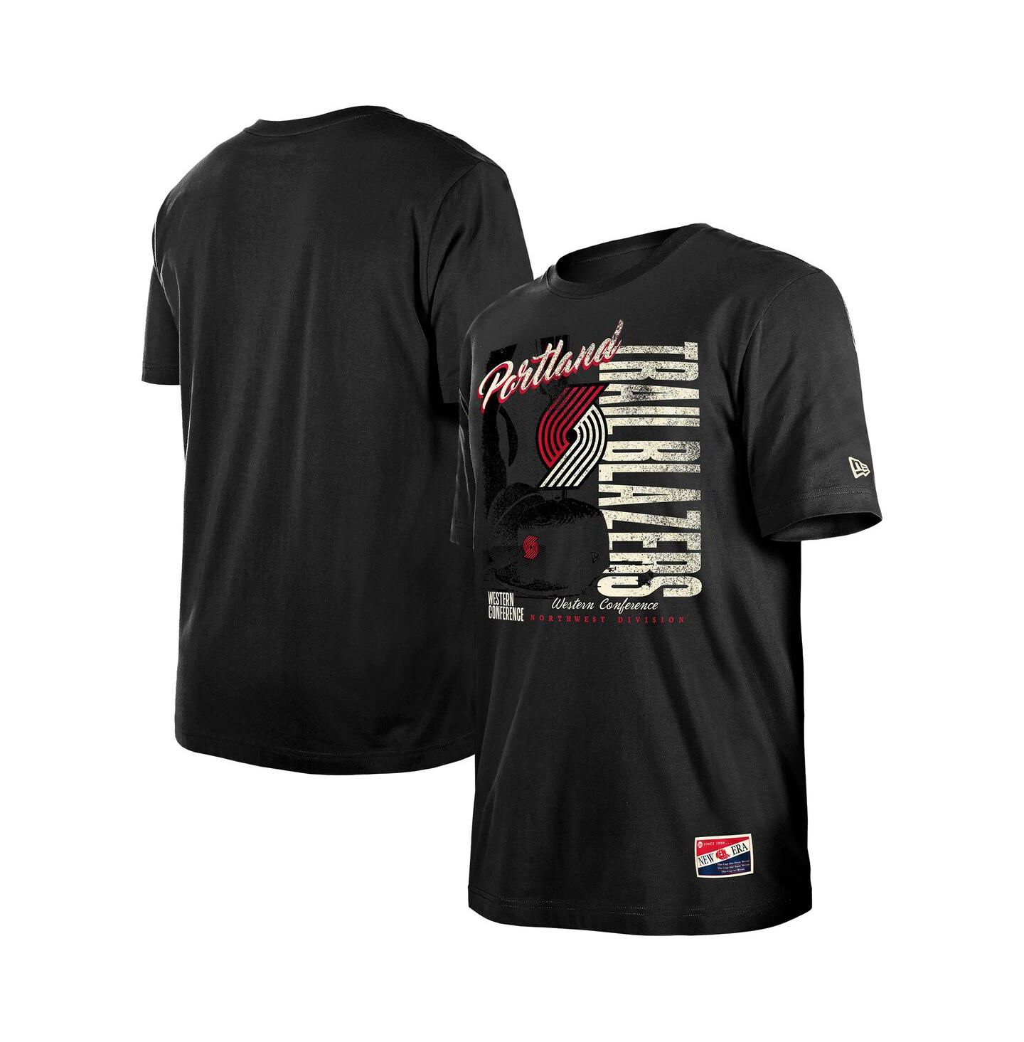 Мужские футболки New Era Black Portland Trail Blazers Distressed Throwback Vintage Color Pack — фото 1