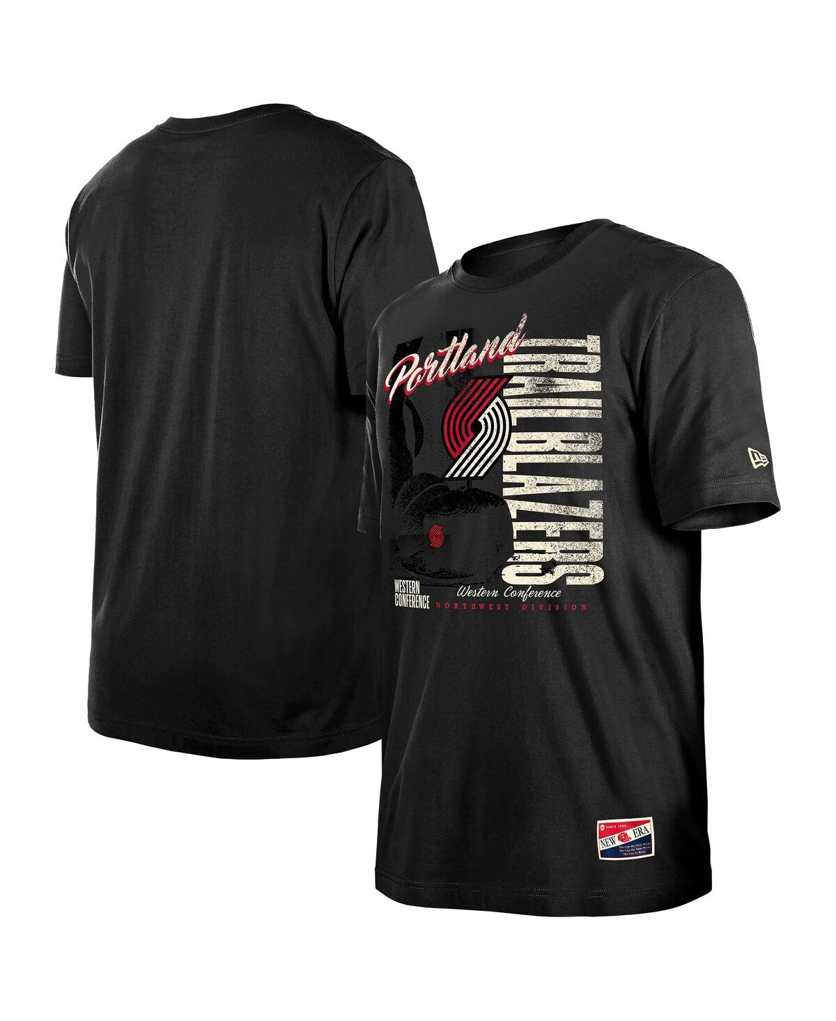 Men's Black Portland Trail Blazers Distressed Throwback Vintage Color Pack T-Shirt - Black