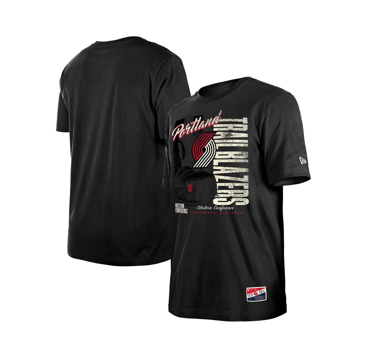 Men's Black Portland Trail Blazers Distressed Throwback Vintage Color Pack T-Shirt