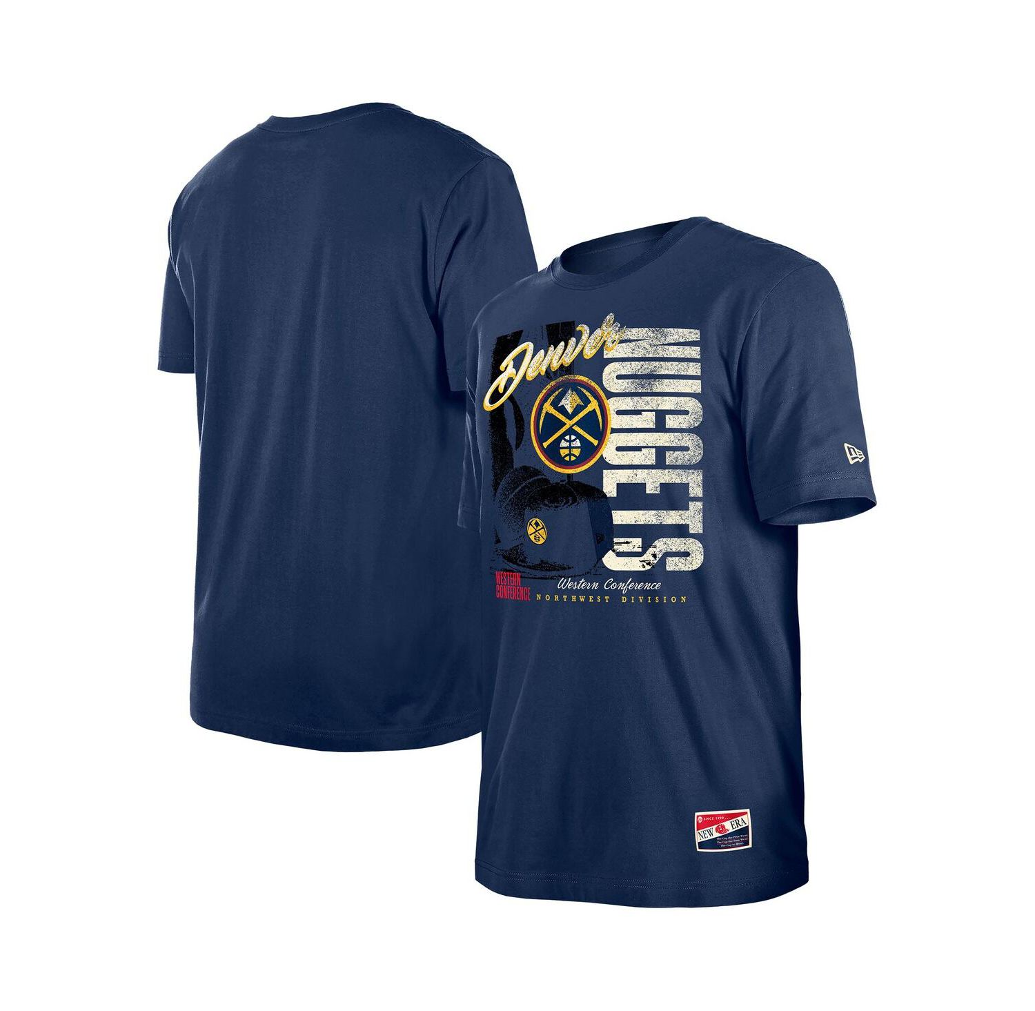 Men's Navy Denver Nuggets Distressed Throwback Vintage Color Pack T-Shirt