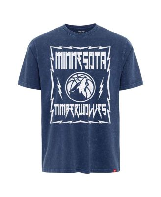 Men's and Women's Blue Minnesota Timberwolves Distressed Rock Roll Collection Angus Premium Mineral Wash T-Shirt