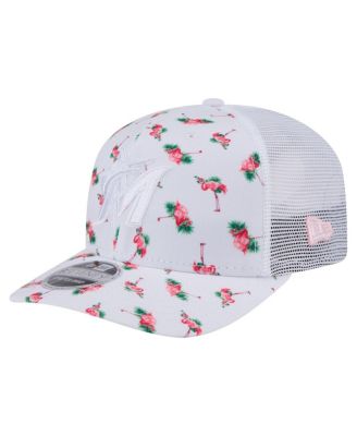 New Era - Men's White Miami Marlins Flamingo Mesh Back 9SEVENTY Stretch-Snap Hat