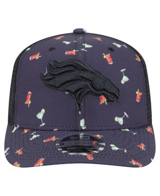 Men's Navy/Black Denver Broncos Adventure Drinks Pattern 9SEVENTY Stretch-Snap Hat