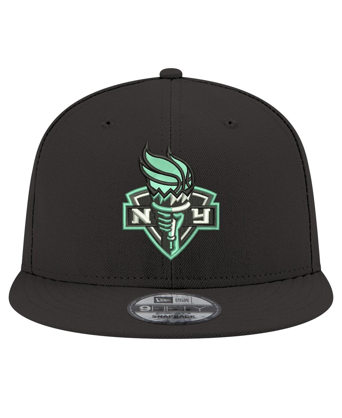 New Era Men's And Women's Black New York Liberty Logo 9fifty Snapback Hat In Black