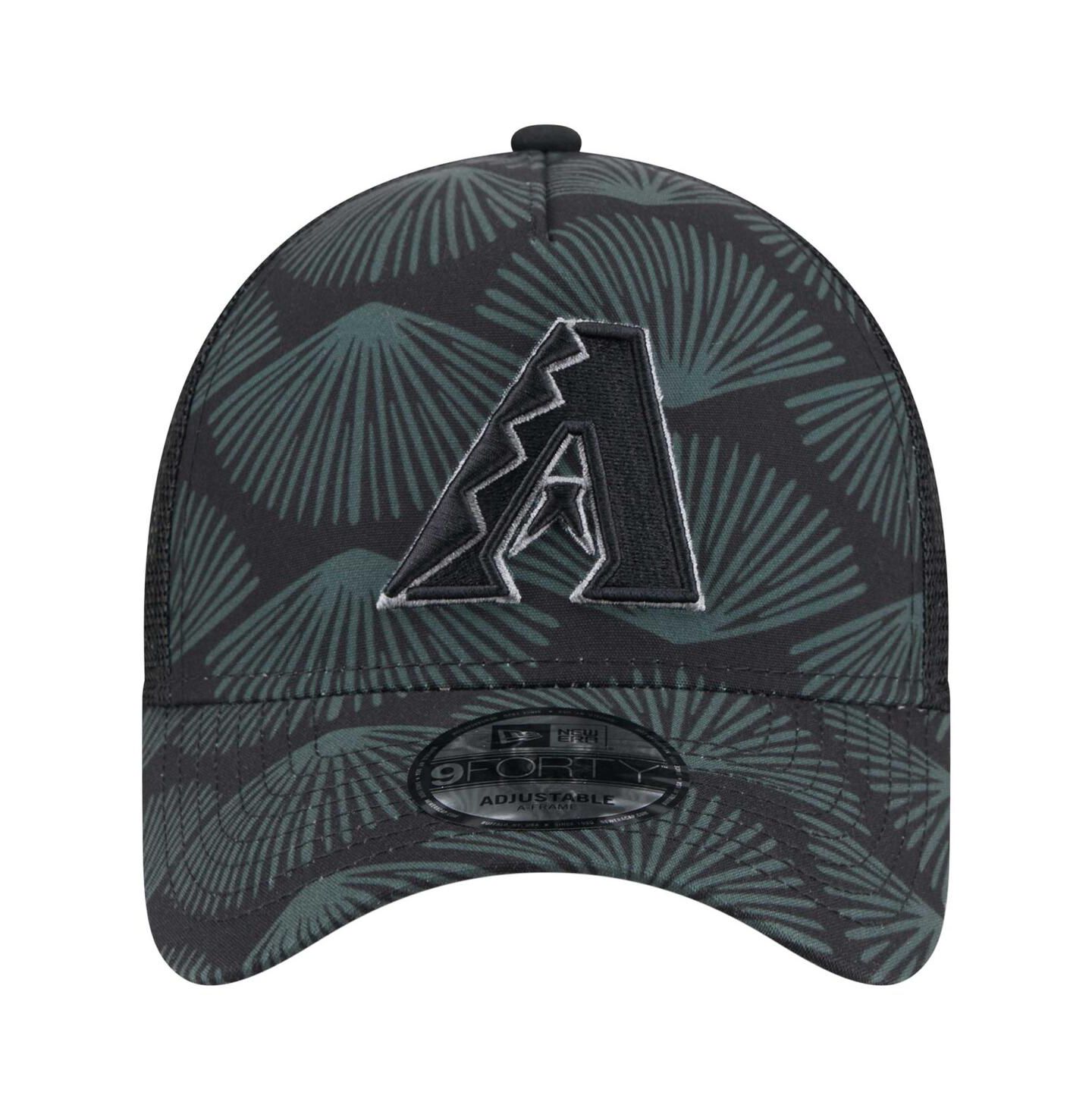 Мужская кепка New Era Black Arizona Diamondbacks 9FORTY A-Frame Trucker Adjustable Hat — фото 2