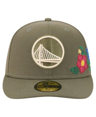 Men's Olive Golden State Warriors Tonal Florals 59FIFTY Fitted Hat