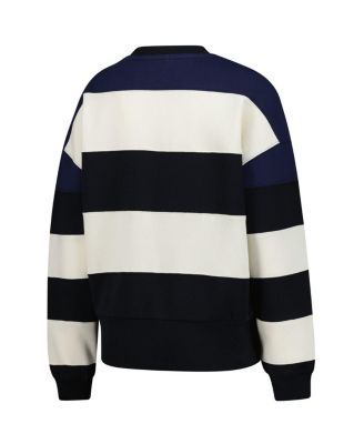 Women's Navy/Black Minnesota Twins Cooperstown Collection Blocked Fleece Pullover Sweatshirt