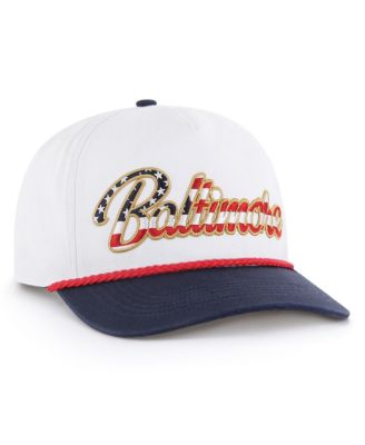 Men's White Baltimore Ravens Patriotic Overhand Hitch Adjustable Hat