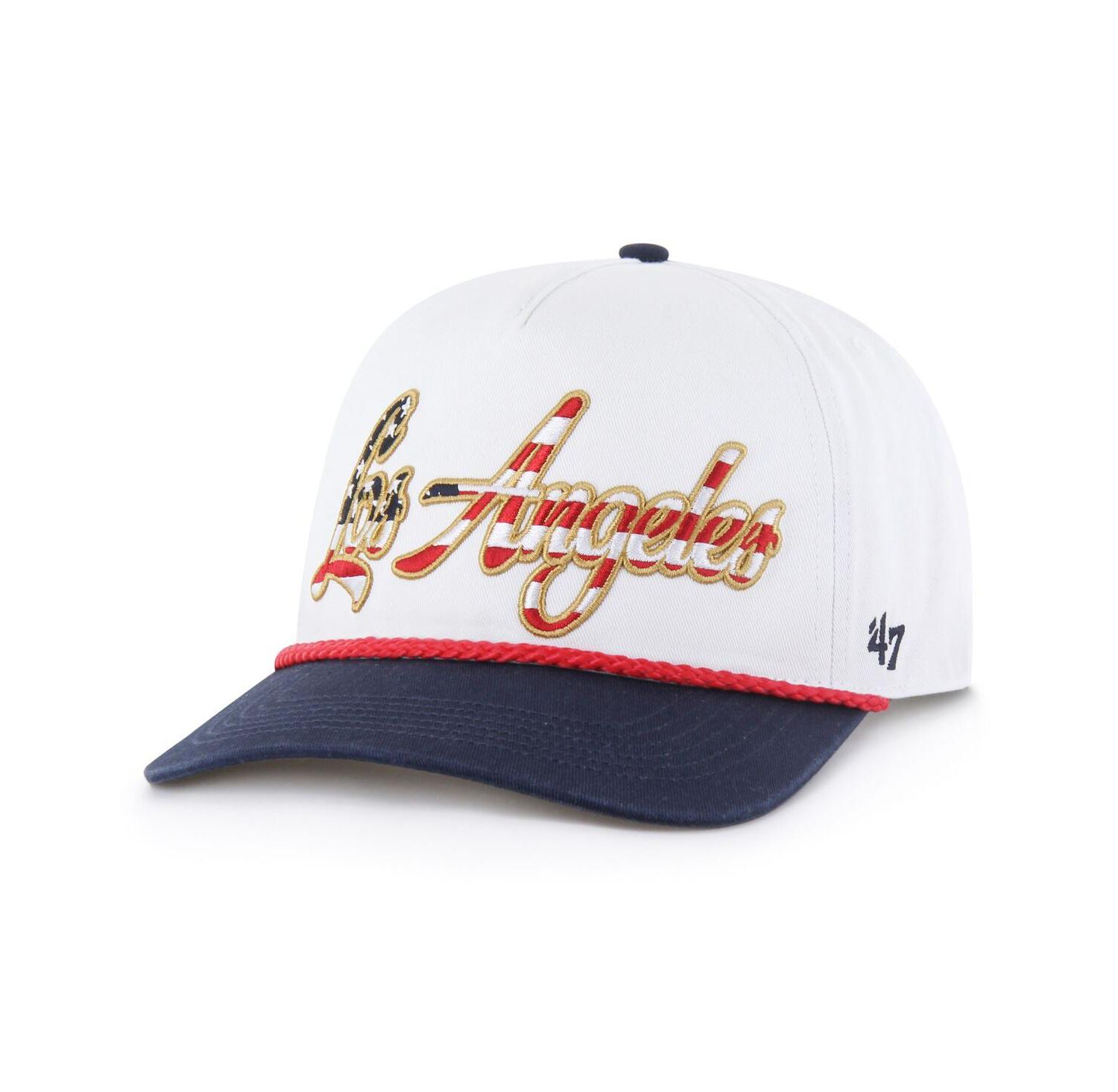 Men's White Los Angeles Chargers Patriotic Overhand Hitch Adjustable Hat
