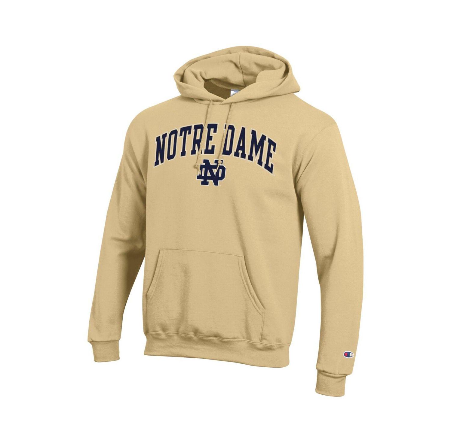 Men's Navy Notre Dame Fighting Irish Arched Logo Fleece Pullover Hoodie