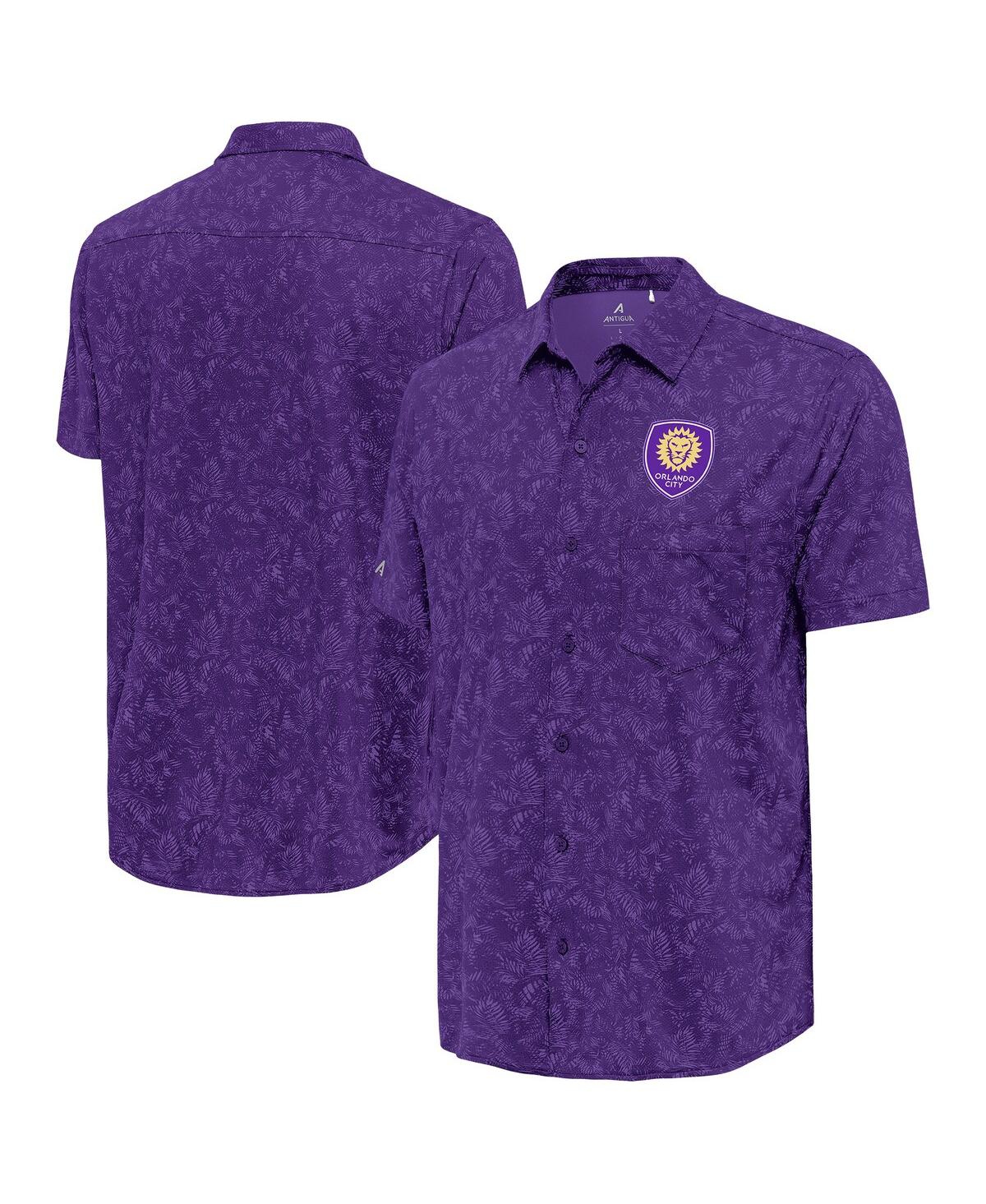 Men's Purple Orlando City Sc Lush Woven Button-Up Shirt - Purple