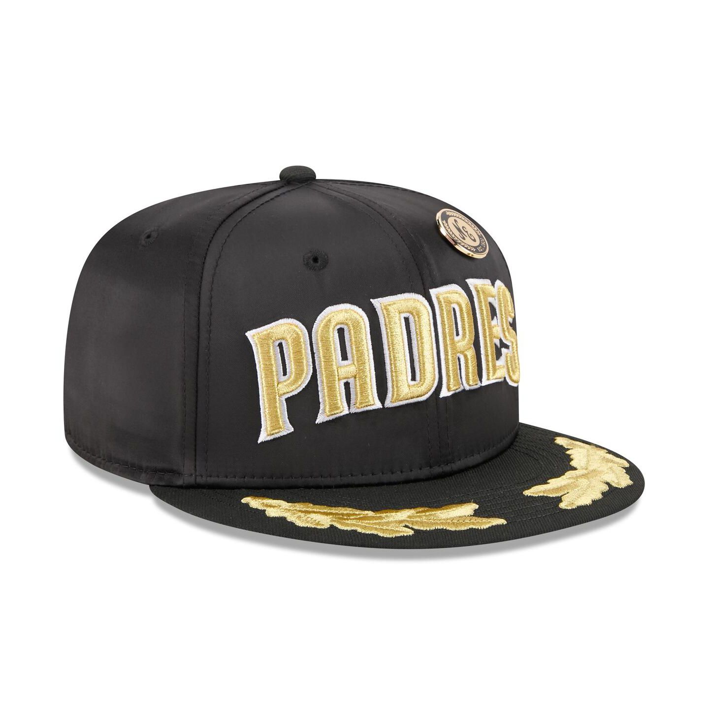 Мужская кепка New Era Black San Diego Padres 2025 59FIFTY Day Gold Leaf 59FIFTY Fitted Hat — фото 3