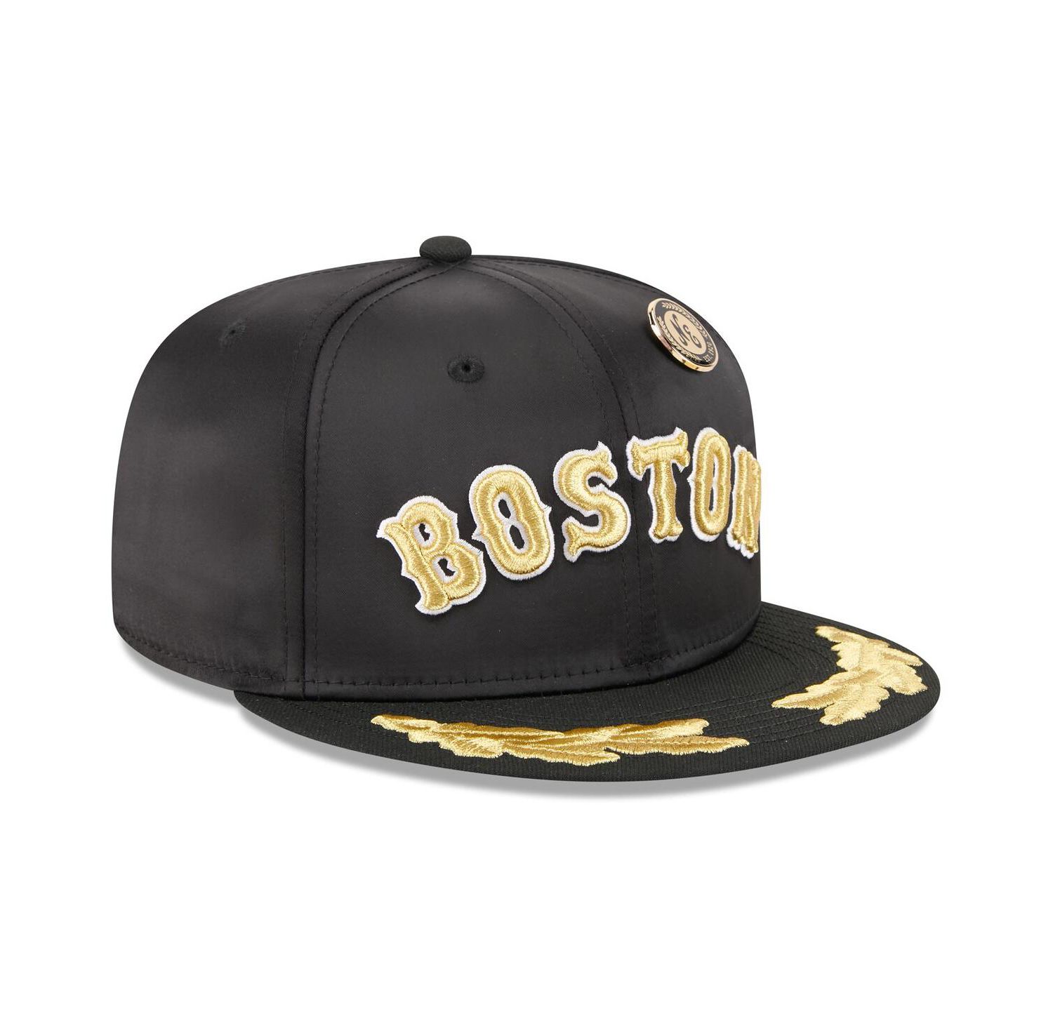 Men's Black Boston Red Sox 2025 59FIFTY Day Gold Leaf 59FIFTY Fitted Hat