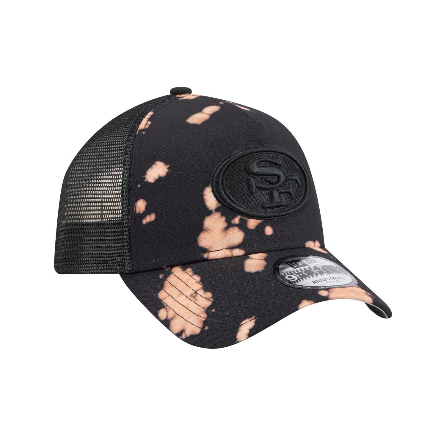Men's Black San Francisco 49ers Bleached 9FORTY A-Frame Adjustable Hat