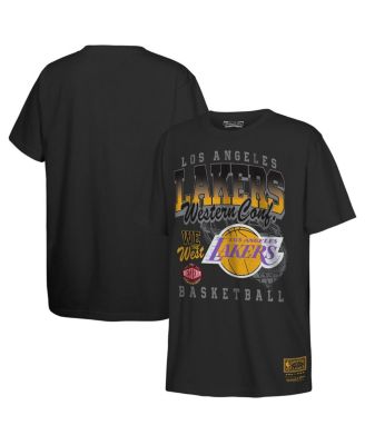 Mitchell & Ness - Big Boys and Girls Black Los Angeles Lakers 2025 NBA Playoffs Retro Monumental T-Shirt