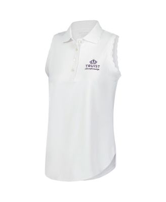 Women's&nbsp;White Truist Championship Opal Sleeveless Jersey Polo Shirt