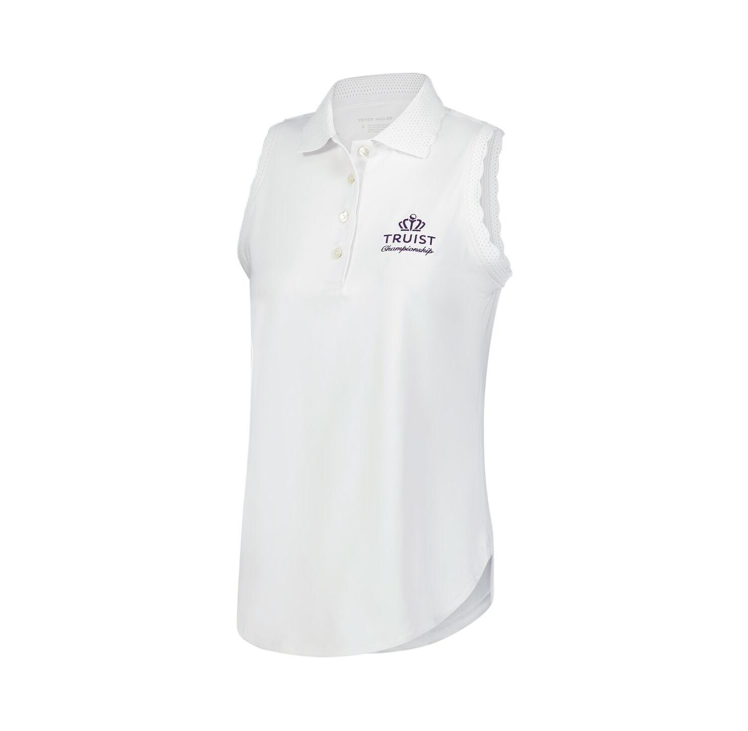 Women's White Truist Championship Opal Sleeveless Jersey Polo Shirt