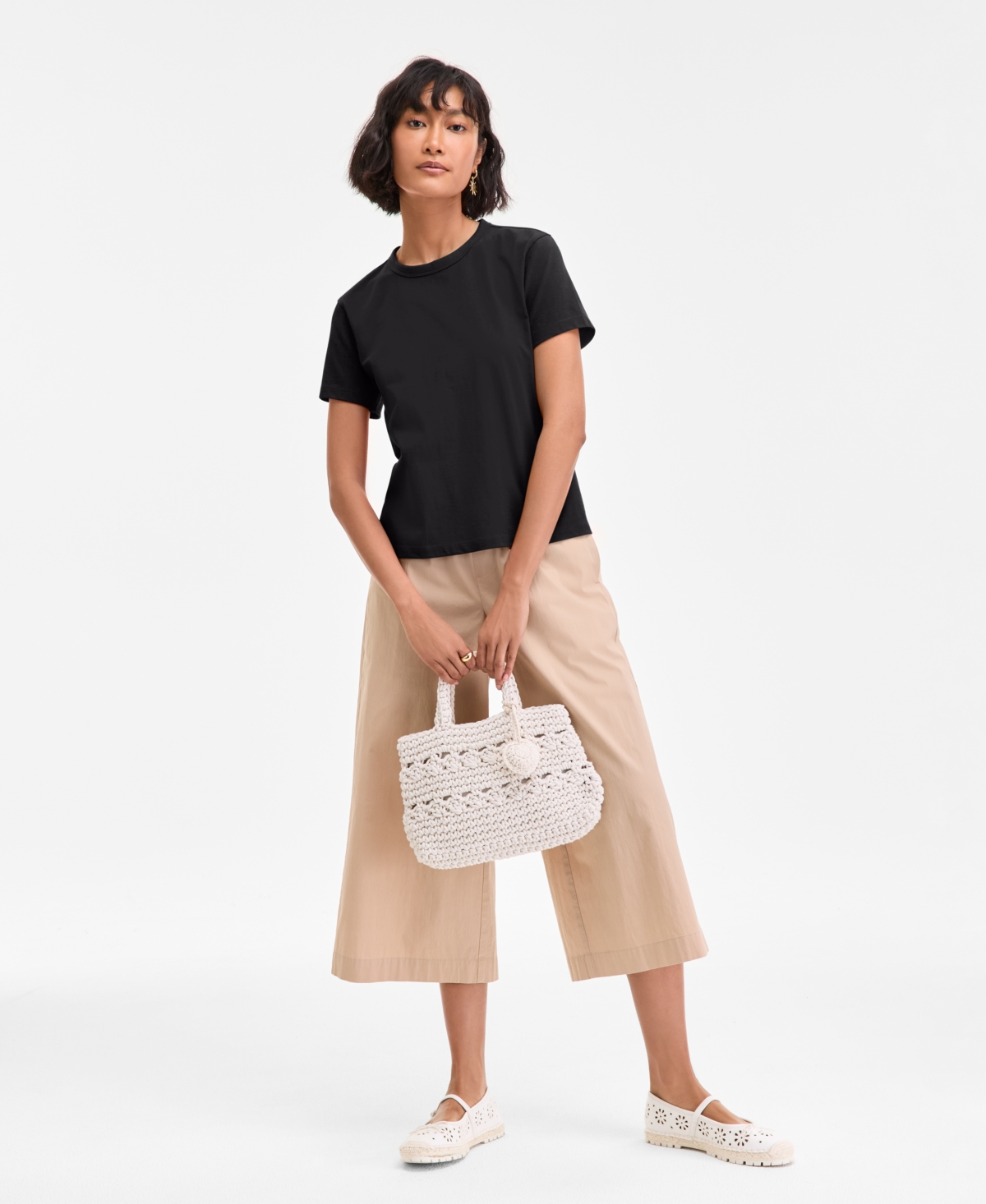 On 34th Women's Essential Crewneck T-shirt, Exclusively At Macy's In Orange