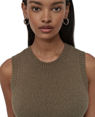 Women's Cotton Boucl&eacute; Sleeveless Sweater