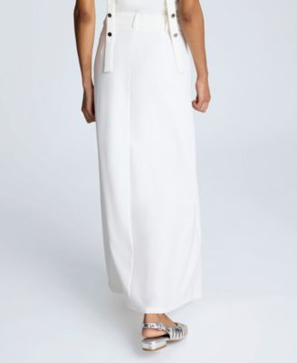 Women's Fly-Front Pleated Maxi Skirt