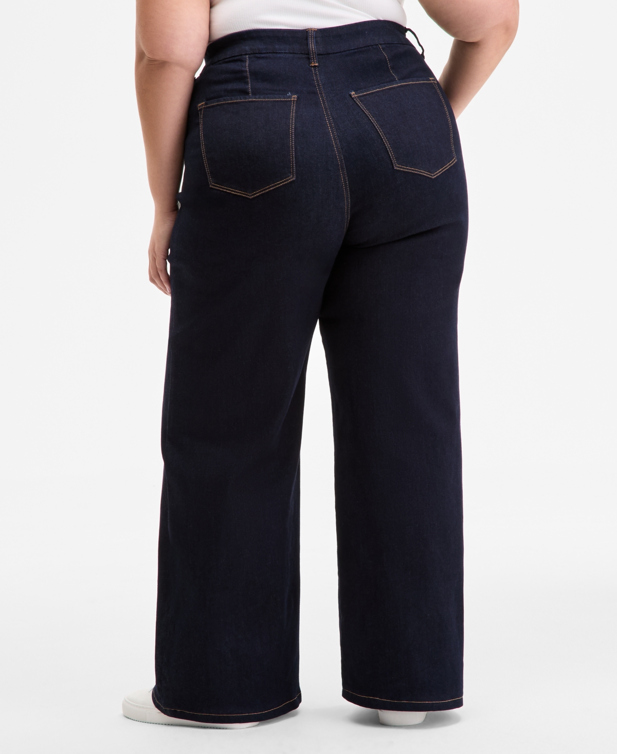 On 34th Trendy Plus Size High-rise Wide-leg Jeans, Exclusively At Macy's In Purple