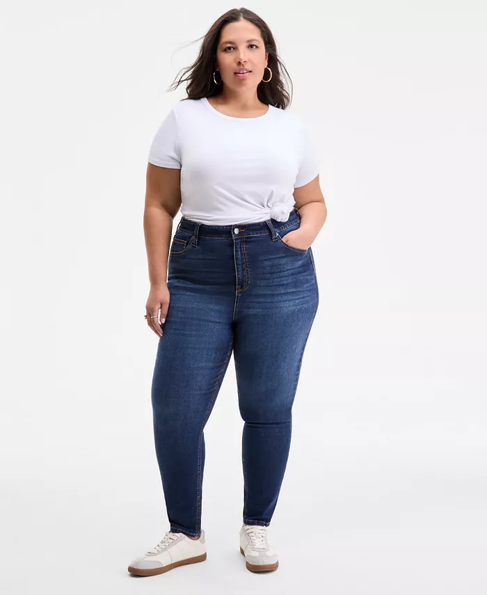 Trendy Plus Size High-Rise Skinny Ankle Jeans