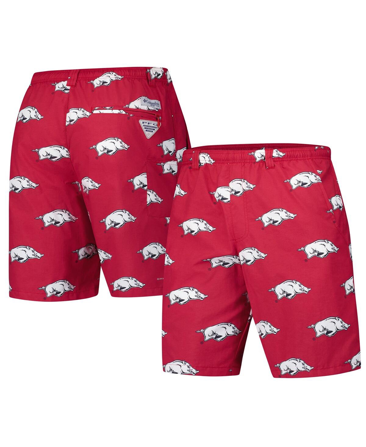 Columbia Cardinal Arkansas Razorbacks Pfg Backcast™ Iii Omni-shade™ Shorts In Purple