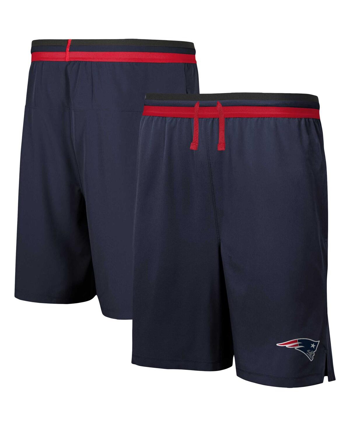 Men's Navy New England Patriots Cool Down Tri-Color Elastic Training Shorts - Navy