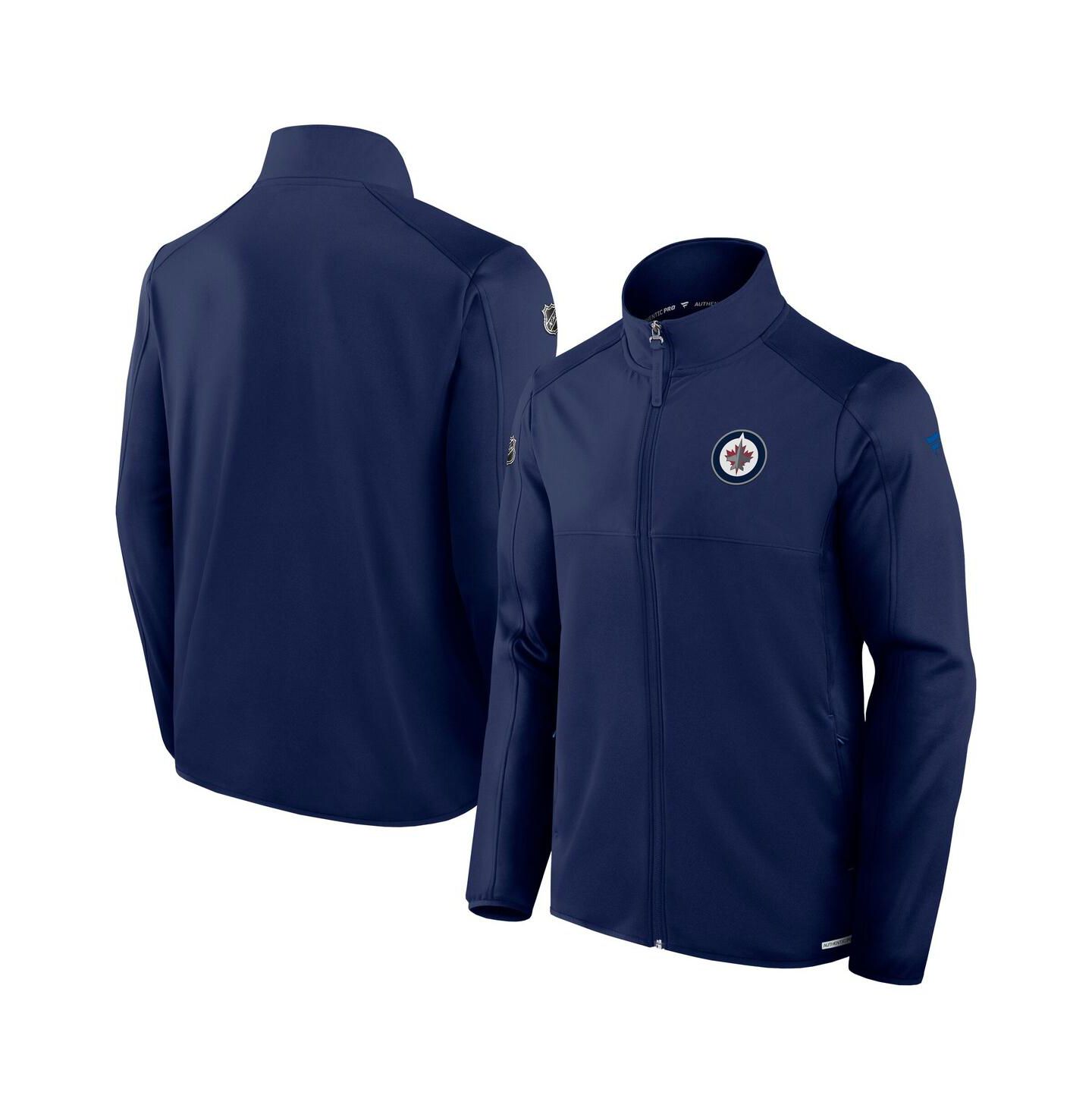Мужская куртка Fanatics Navy Winnipeg Jets Authentic Pro Rink Fleece Full-Zip — фото 1