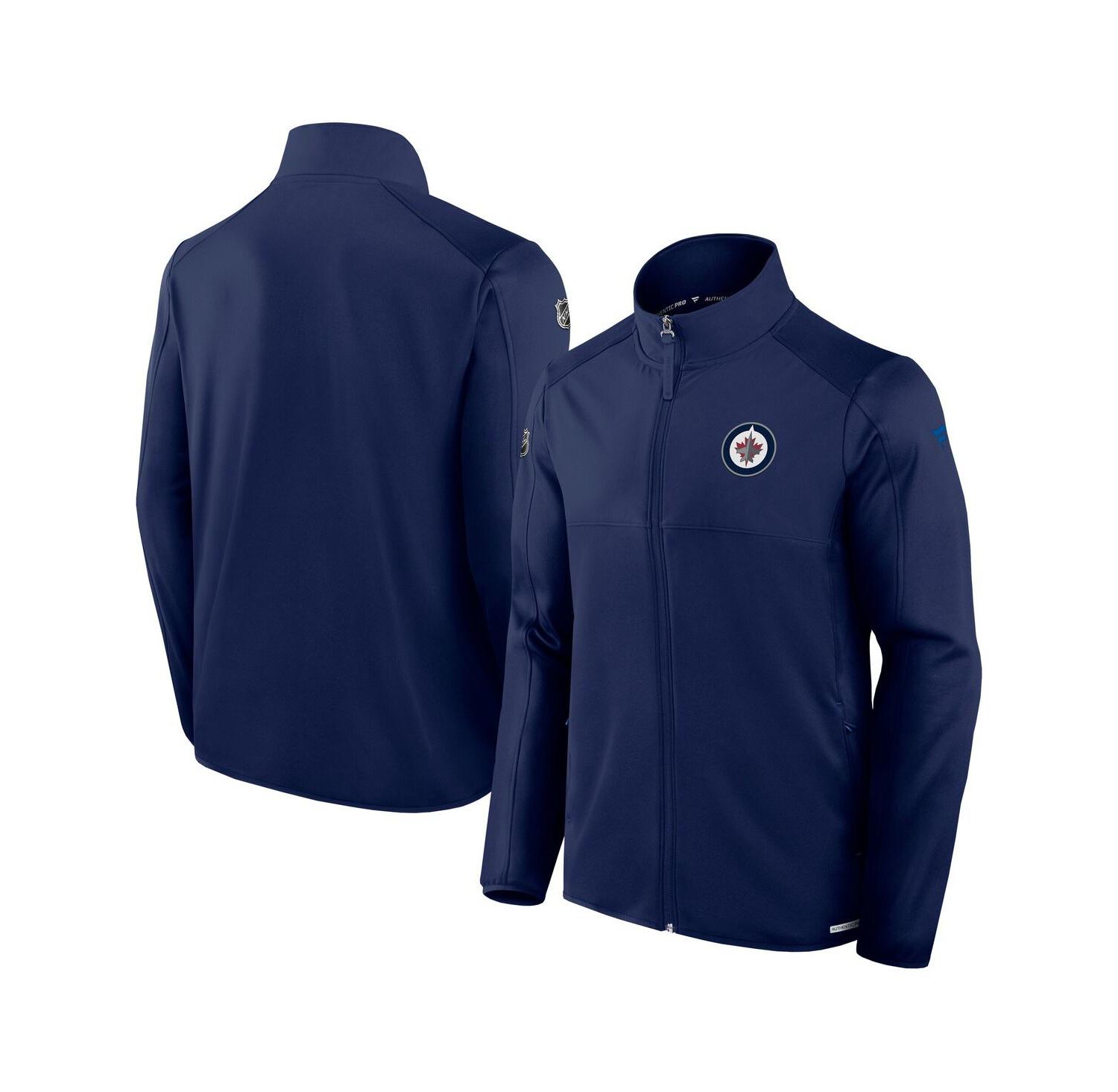 Men's Navy Winnipeg Jets Authentic Pro Rink Fleece Full-Zip Jacket