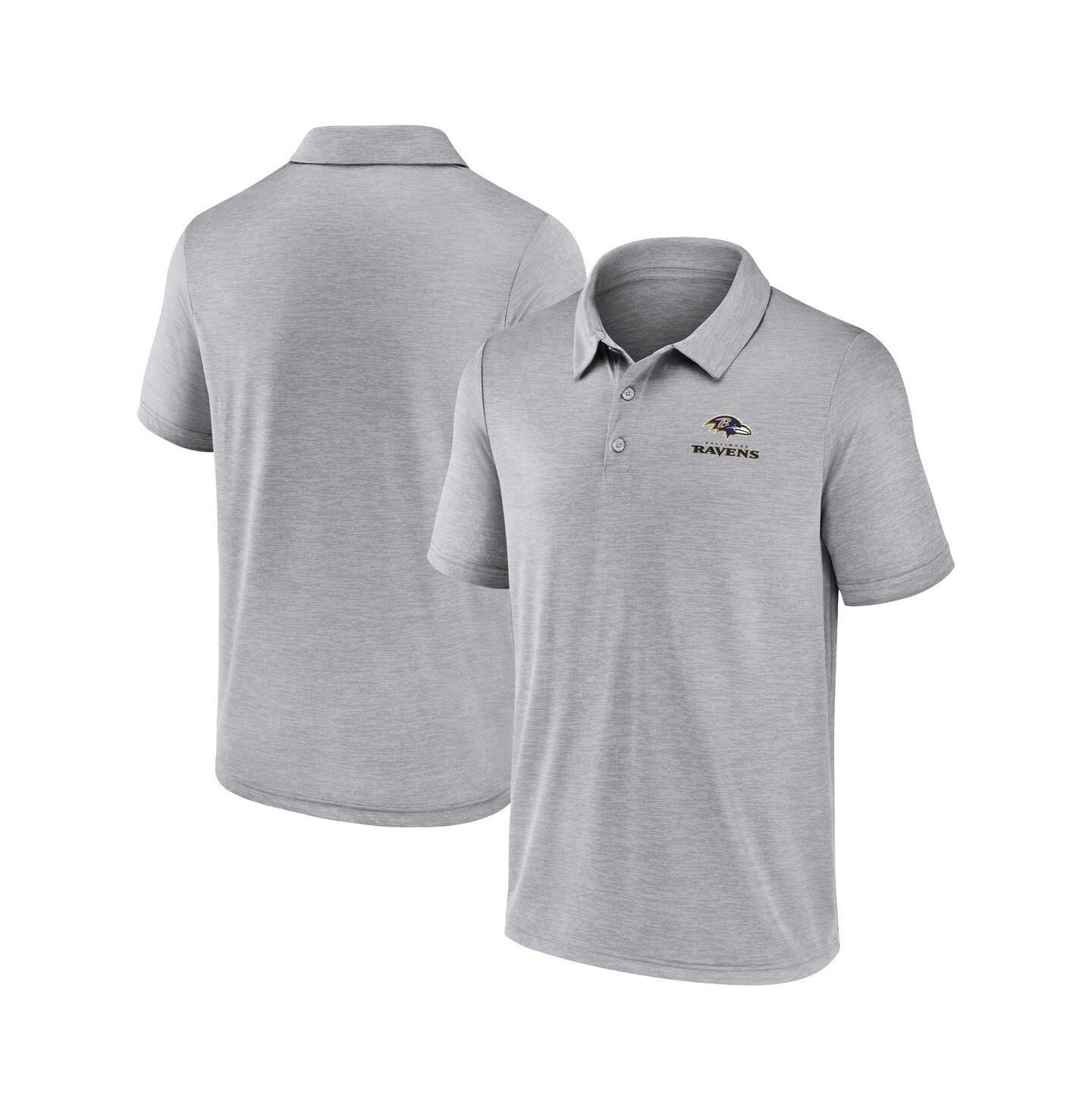 Мужское поло Fanatics Gray Baltimore Ravens Making Waves Polo — фото 1