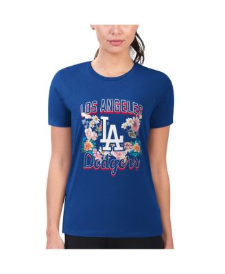 G-III 4Her by Carl Banks - Women's&nbsp;Royal Los Angeles Dodgers Flowers Graphic Fitted T-Shirt