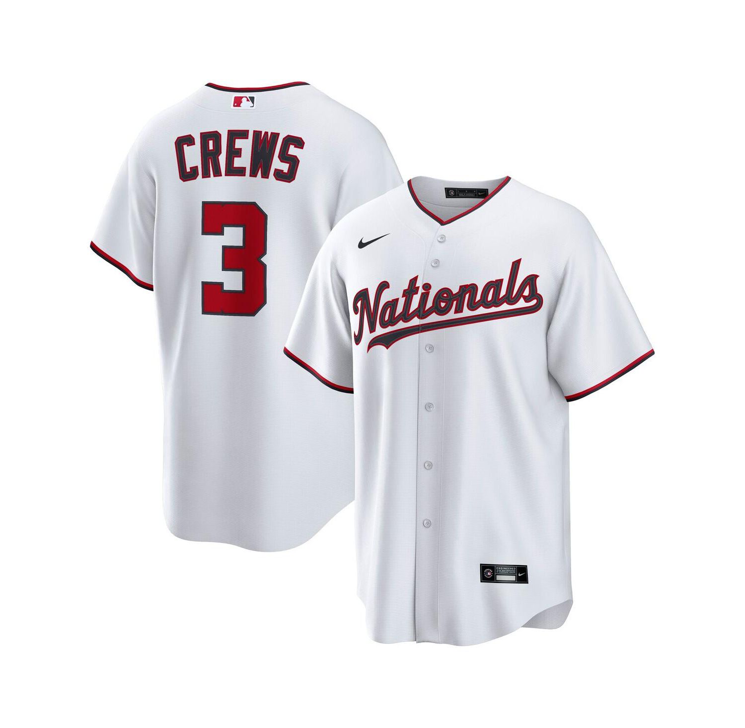 Men's Dylan Crews White Washington Nationals Home 2.0 Replica Jersey