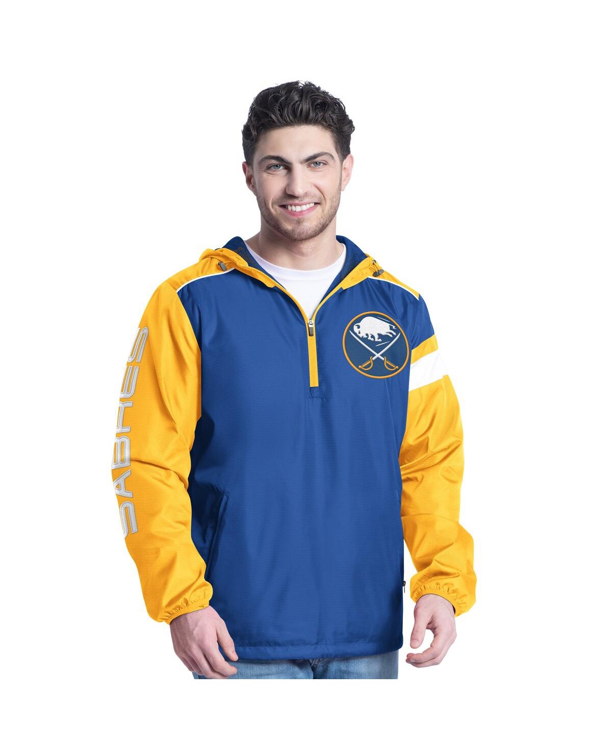 Men'sÂ Royal/Gold Buffalo Sabres Lateral Half-Zip Hoodie - Royal