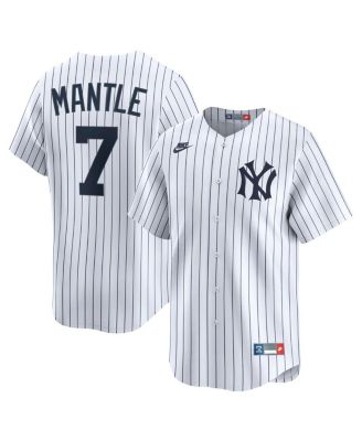 Nike - Men's Mickey Mantle White New York Yankees Throwback Cooperstown Collection Limited Jersey