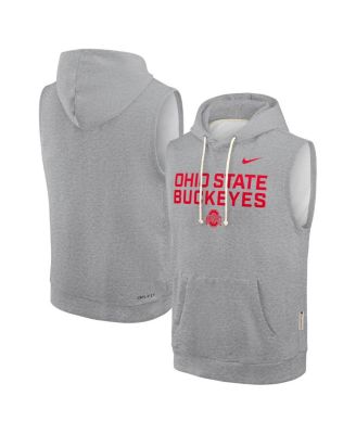 Nike - Men's Heather Gray Ohio State Buckeyes 2025 Sideline Performance Sleeveless Pullover Hoodie