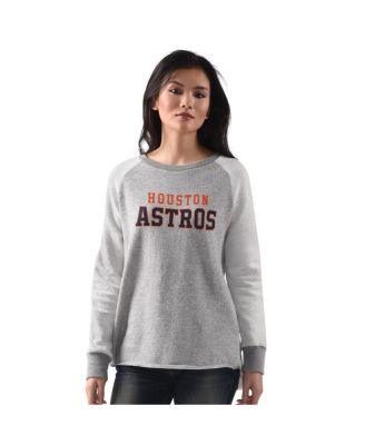 G-III 4Her by Carl Banks - Women's&nbsp; Heather Gray Houston Astros Gridiron Raglan Pullover Sweatshirt