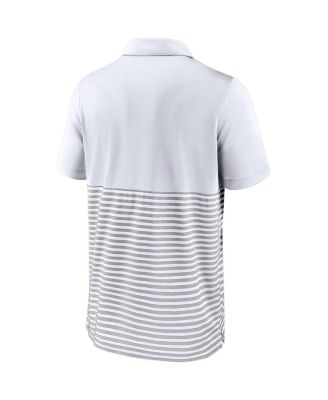 Men's White/Gray Athletics Home Plate Striped Polo Shirt