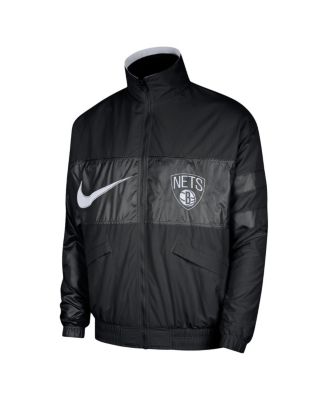 Men's Black Brooklyn Nets Courtside Versus Capsule Full-Zip Jacket
