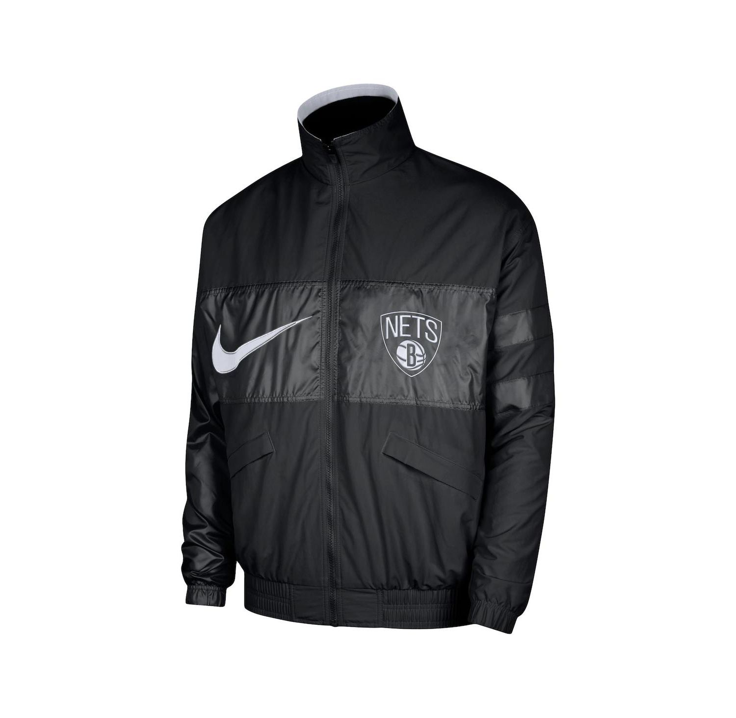 Men's Black Brooklyn Nets Courtside Versus Capsule Full-Zip Jacket