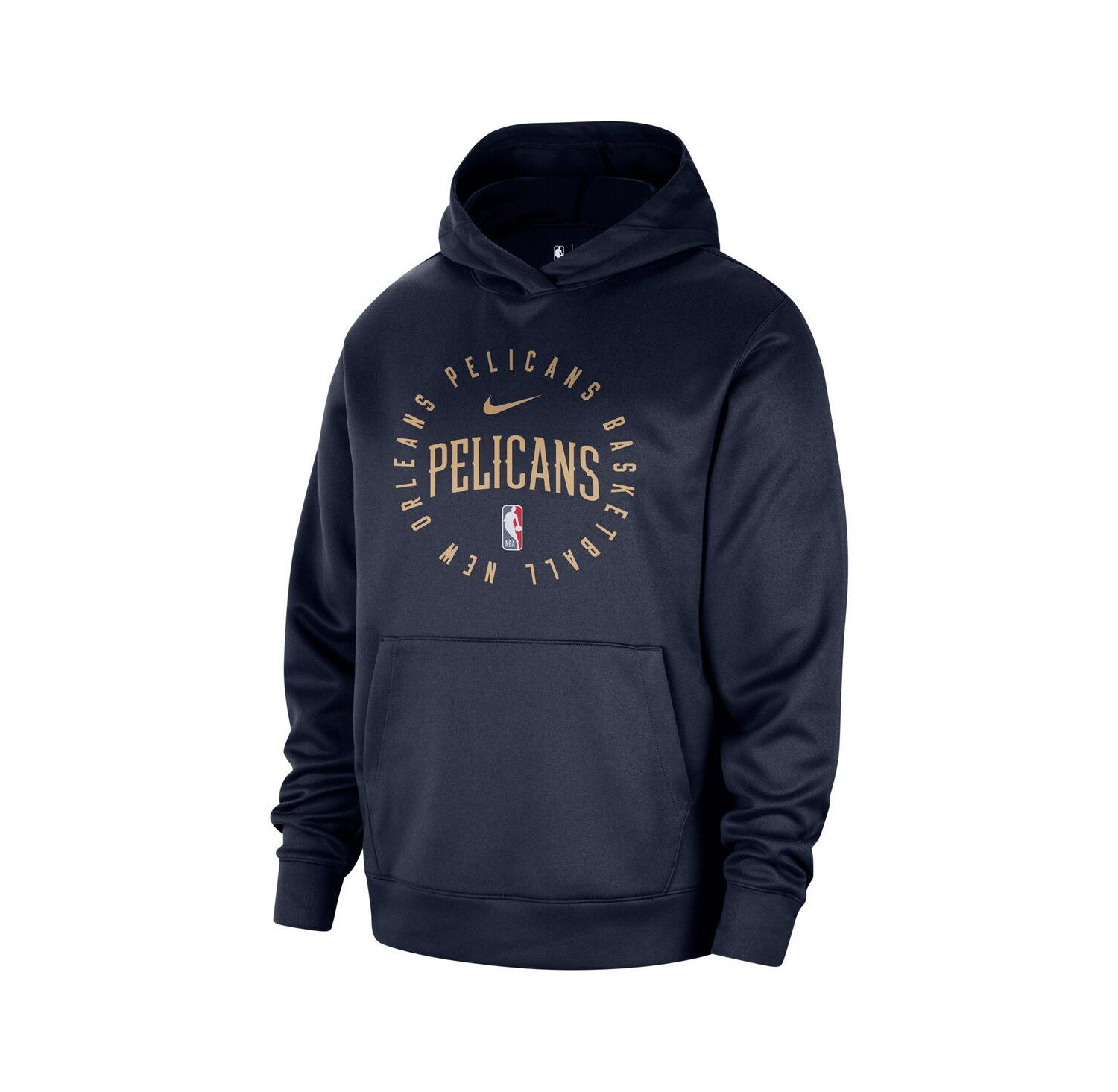 Men's Navy New Orleans Pelicans 2024/25 Spotlight On-Court Practice Performance Pullover Hoodie
