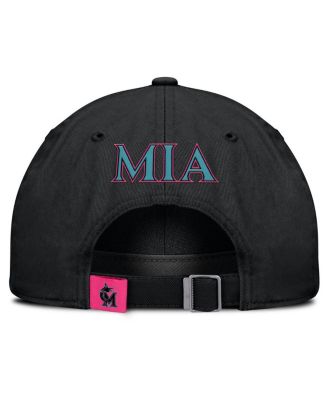 Men's and Women's Black Miami Marlins 2025 City Connect Club Adjustable Hat