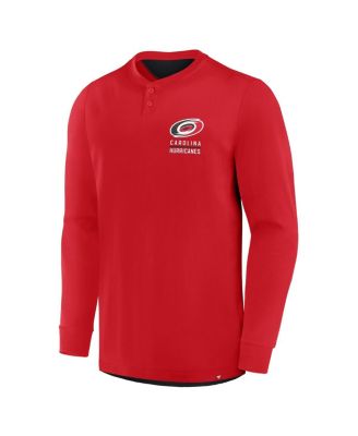 Men's Red Carolina Hurricanes Adrenaline Push Long Sleeve Henley Shirt
