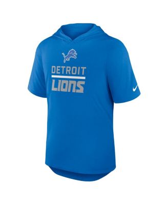 Men's Blue Detroit Lions Lockup Tri-Blend Hoodie T-Shirt
