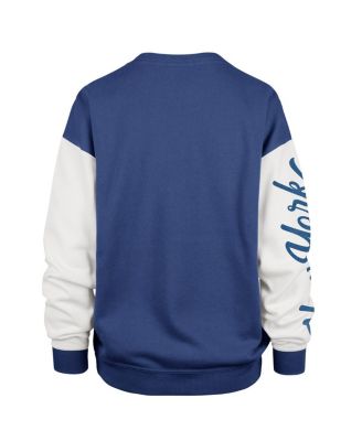 Women's Blue New York Knicks Rise Andie Oversized Pullover Sweatshirt