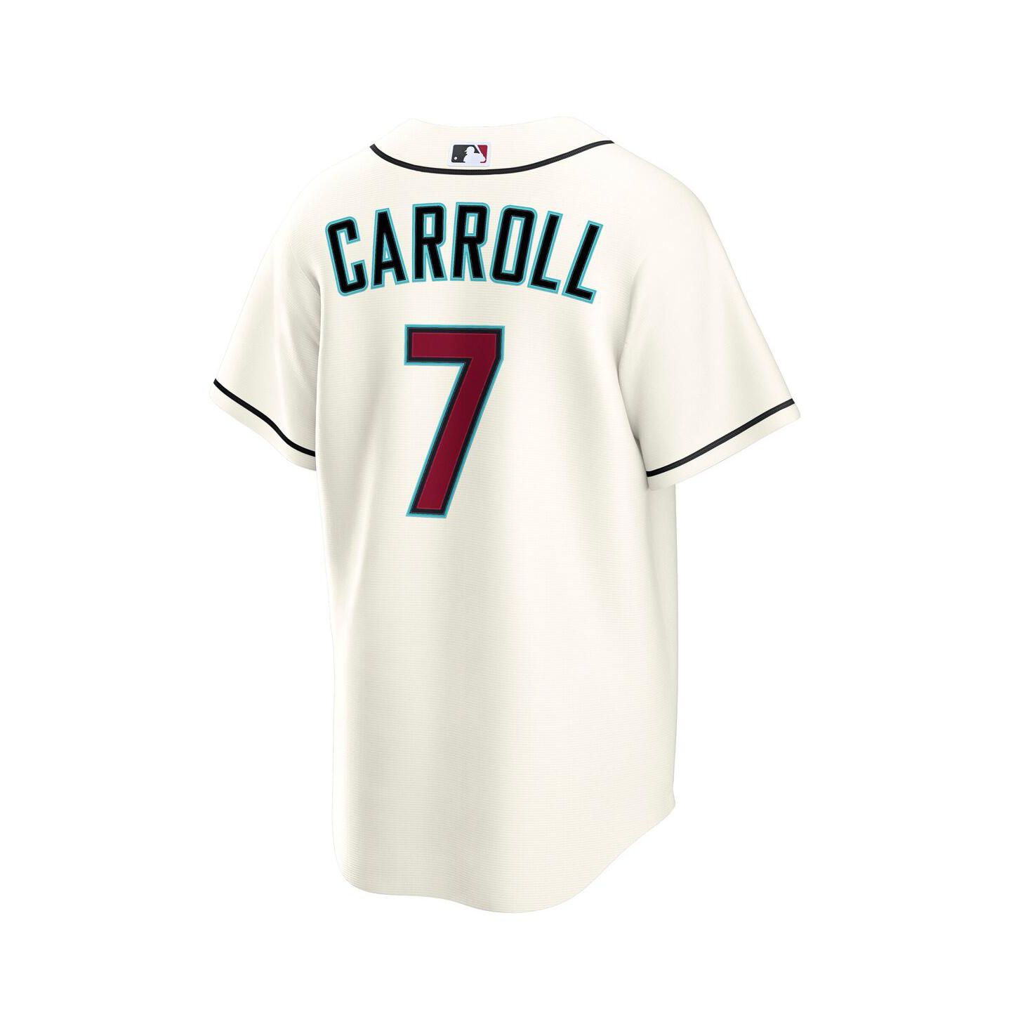 Мужской топ Nike Corbin Carroll Cream Arizona Diamondbacks Home Replica 2.0 Player Jersey — фото 3
